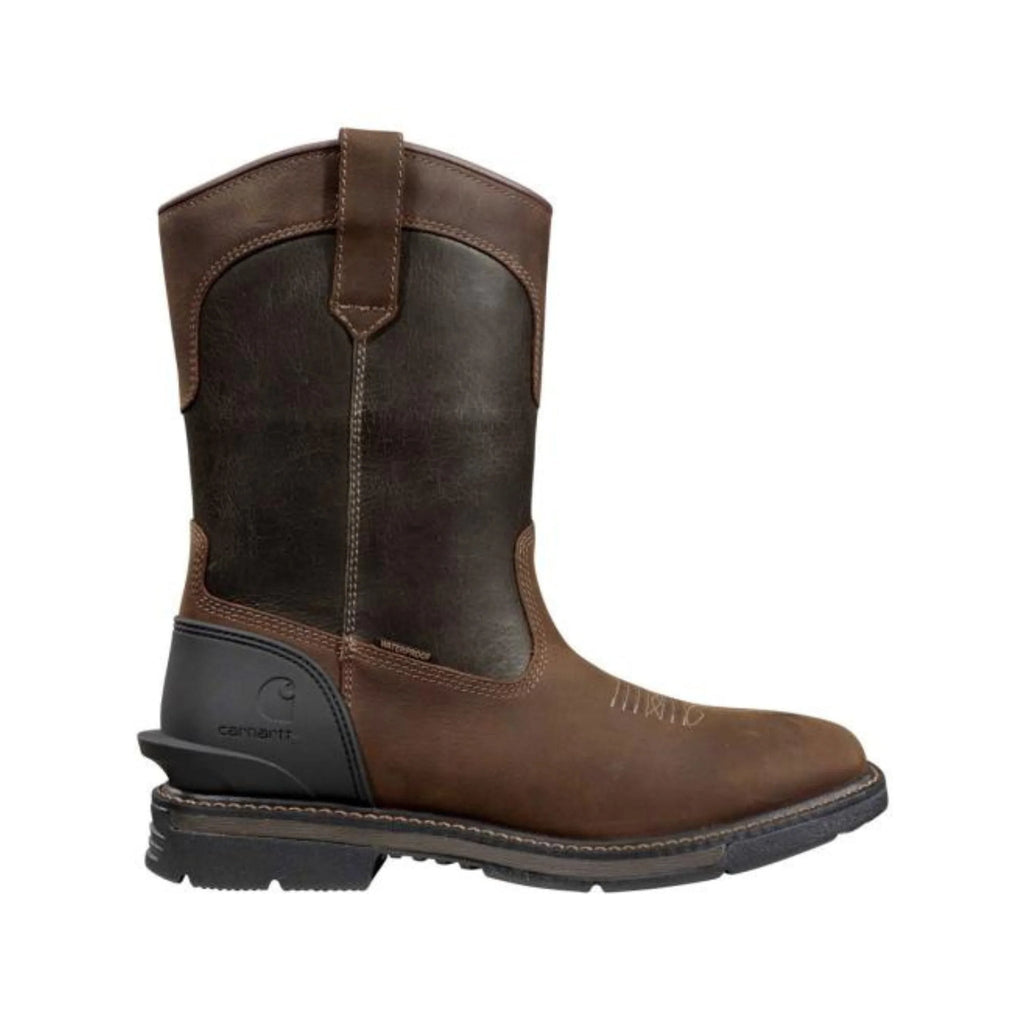 Carhartt Men's Montana Waterproof 11 Inch Steel Square Toe Wellington Boot - Brown/Burnt Olive - Lenny's Shoe & Apparel