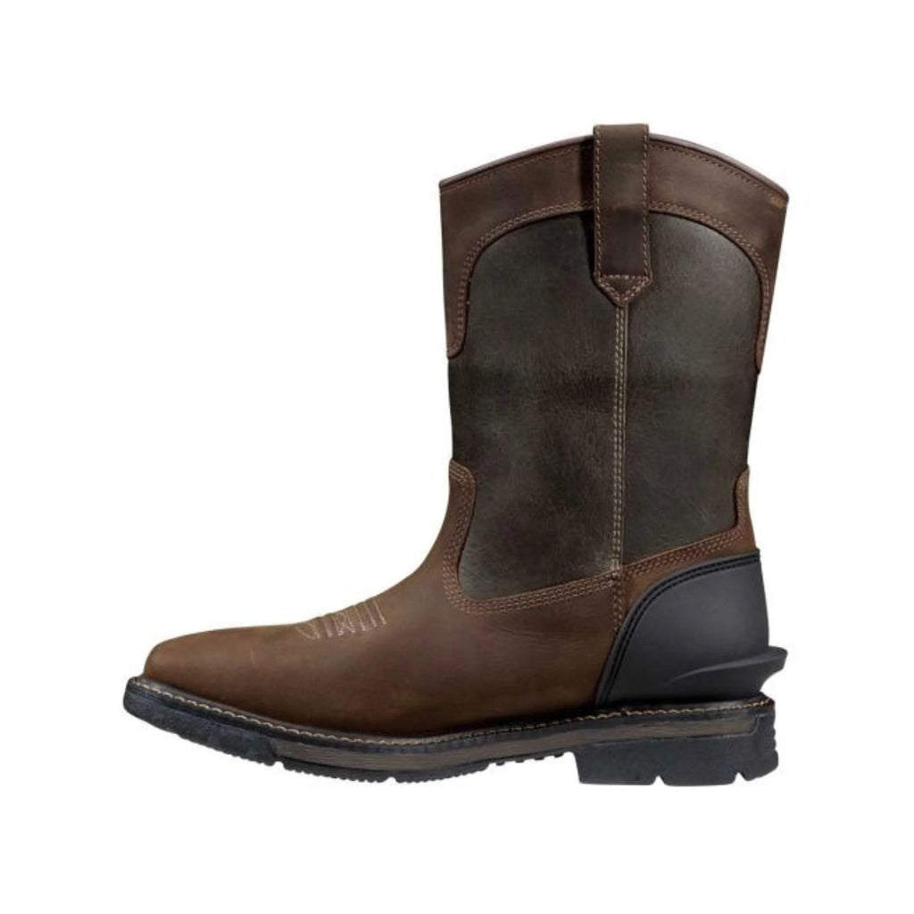 Carhartt Men's Montana Waterproof 11 Inch Steel Square Toe Wellington Boot - Brown/Burnt Olive - Lenny's Shoe & Apparel