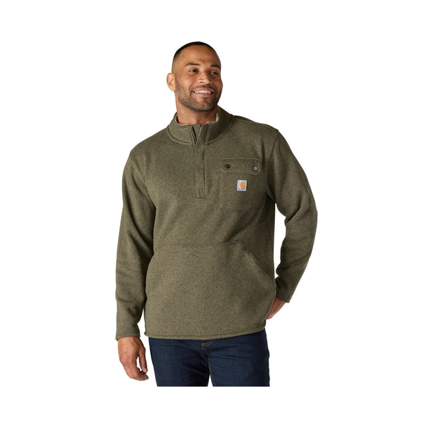 カーハート Carhartt Men's Quarter Zip Pocket Sweater Fleece - Dusty Olive
