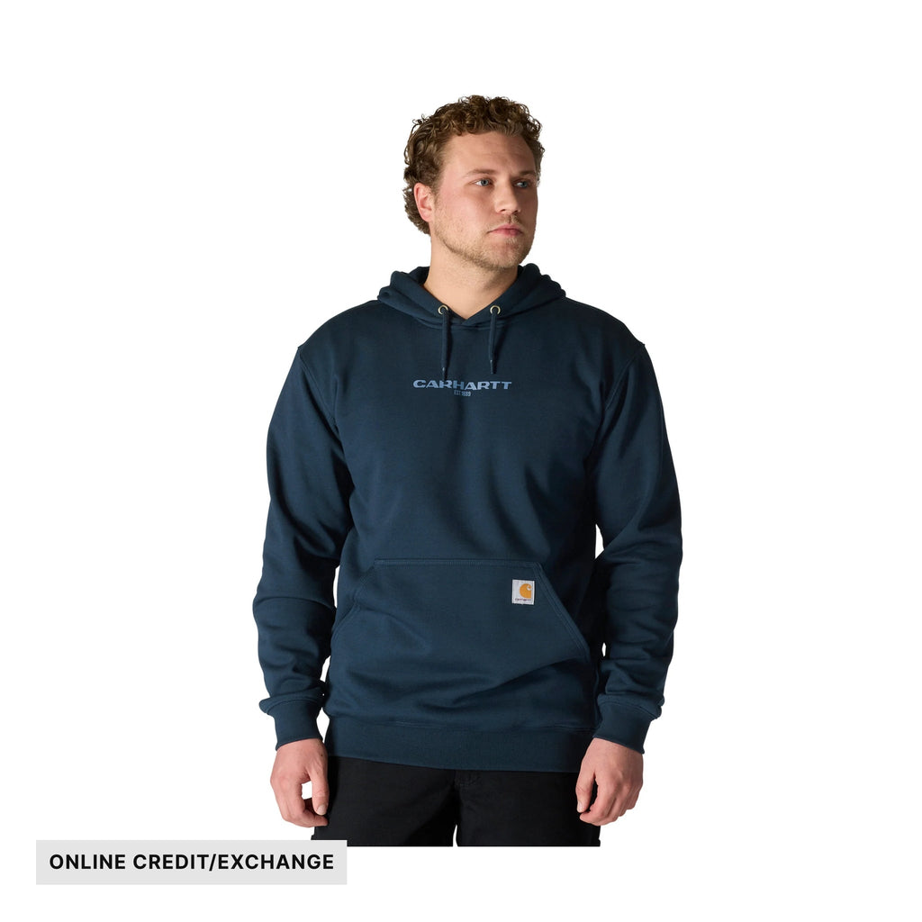 Carhartt Men's Rain Defender Loose Fit Midweight 1889 Graphic Sweatshirt - New Navy - Lenny's Shoe & Apparel