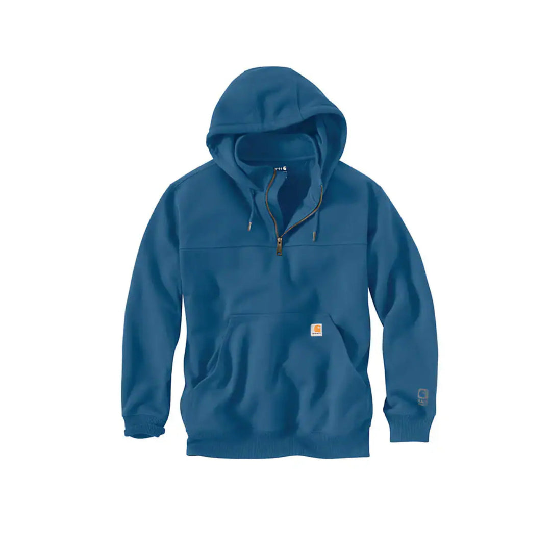 Carhartt Men's Rain Defender Paxton Heavyweight Hooded Quarter Zip Mock Sweatshirt - Dark Horizon Blue - Lenny's Shoe & Apparel