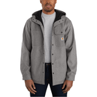 Carhartt Men's Rain Defender Relaxed Fit Heavyweight Hooded Shirt Jacket - Black Heather - Lenny's Shoe & Apparel