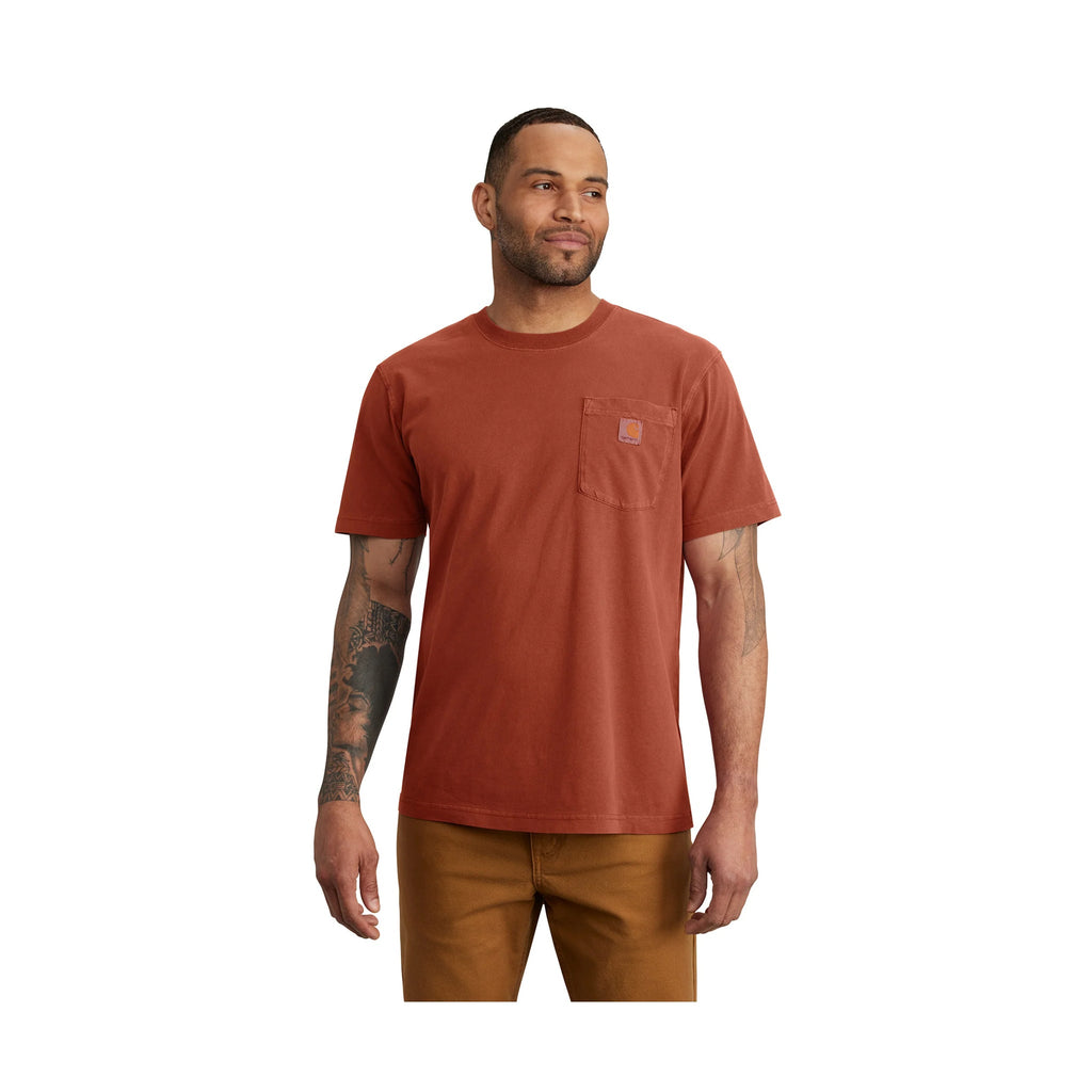 Carhartt Men's Relaxed Fit Lightweight Short Sleeve Pocket Tee - Dark Spice Red - Lenny's Shoe & Apparel