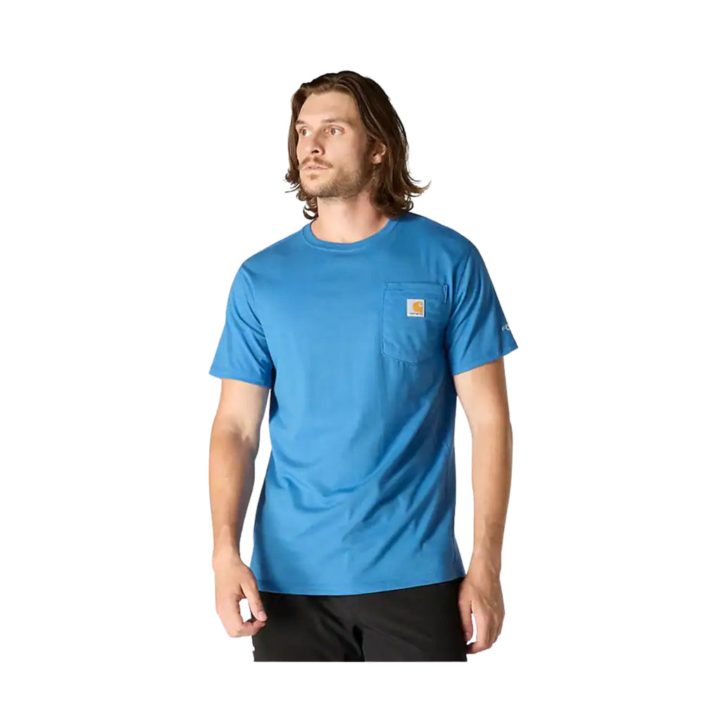 Carhartt Men's Relaxed Fit Short Sleeve Pocket Tee - Dark Horizon Blue Heather - Lenny's Shoe & Apparel