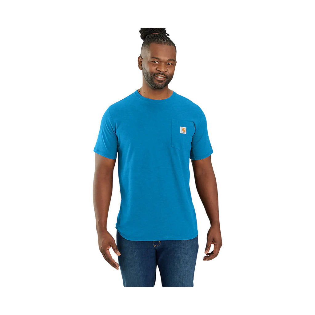 Carhartt Men's Relaxed Fit Short Sleeve Pocket Tee - Engineer Blue Heather - Lenny's Shoe & Apparel