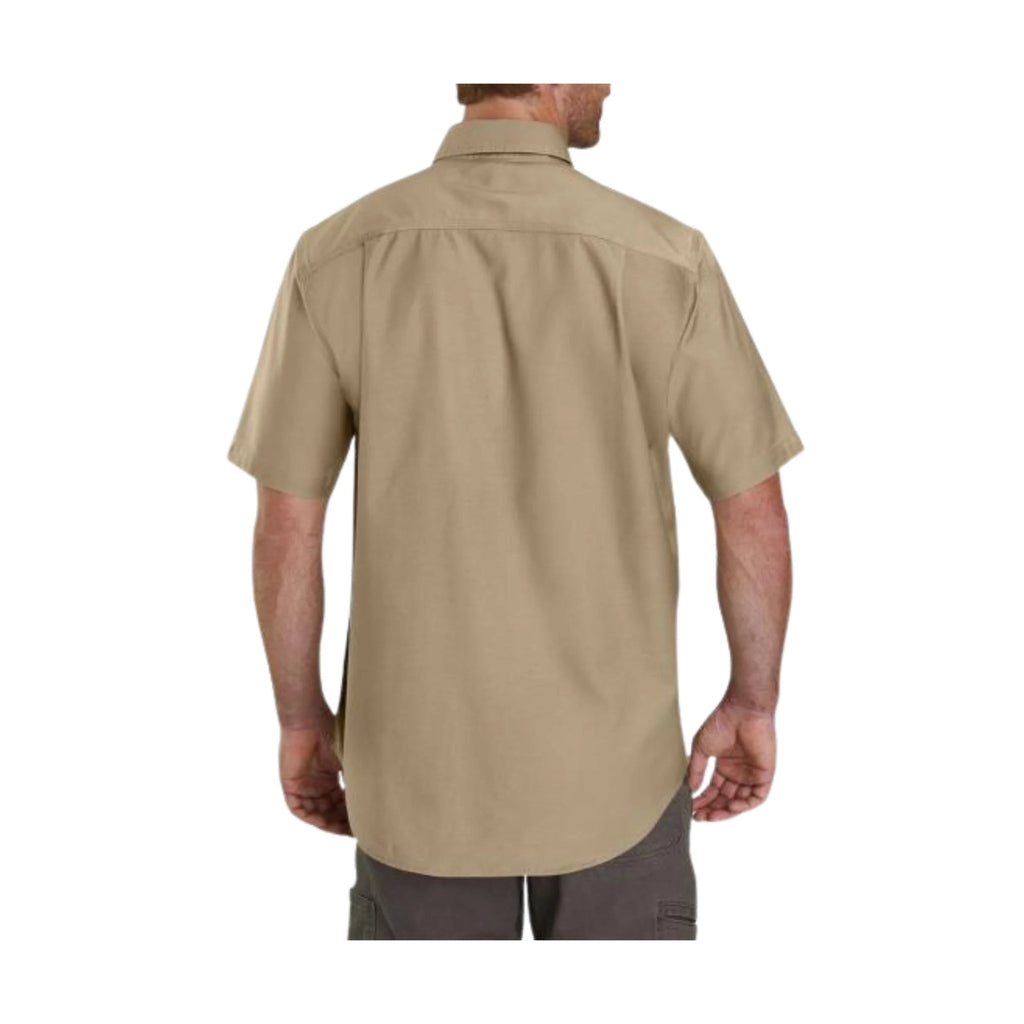Carhartt Men's Rugged Flex Rigby Short Sleeve Work Shirt - Dark Khaki - Lenny's Shoe & Apparel