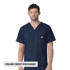 Carhartt Men's Rugged Flex Ripstop 6 Pocket Scrub Top - Navy - Lenny's Shoe & Apparel