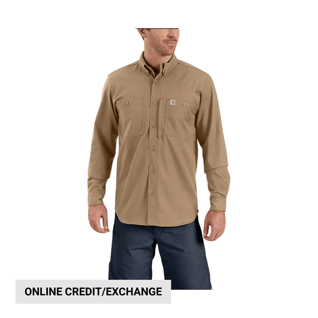 Carhartt Men's Rugged Professional Series Long Sleeve Shirt - Dark Khaki - Lenny's Shoe & Apparel