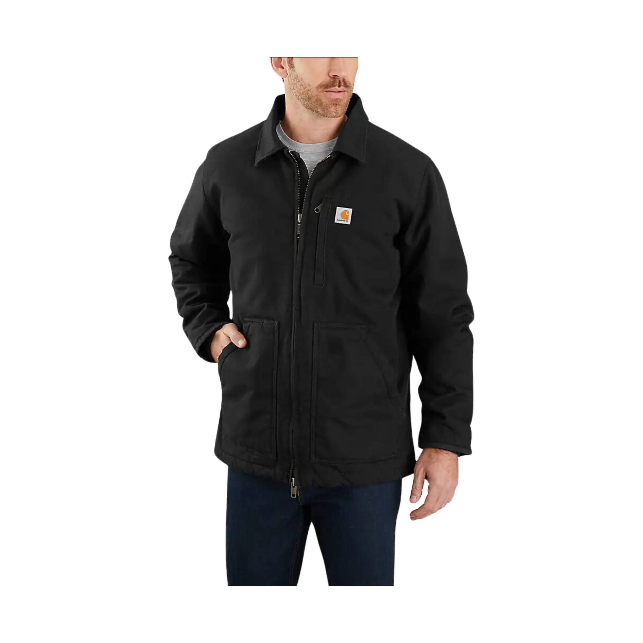 Carhartt Men's Sherpa Lined Loose Fit Field Jacket Black