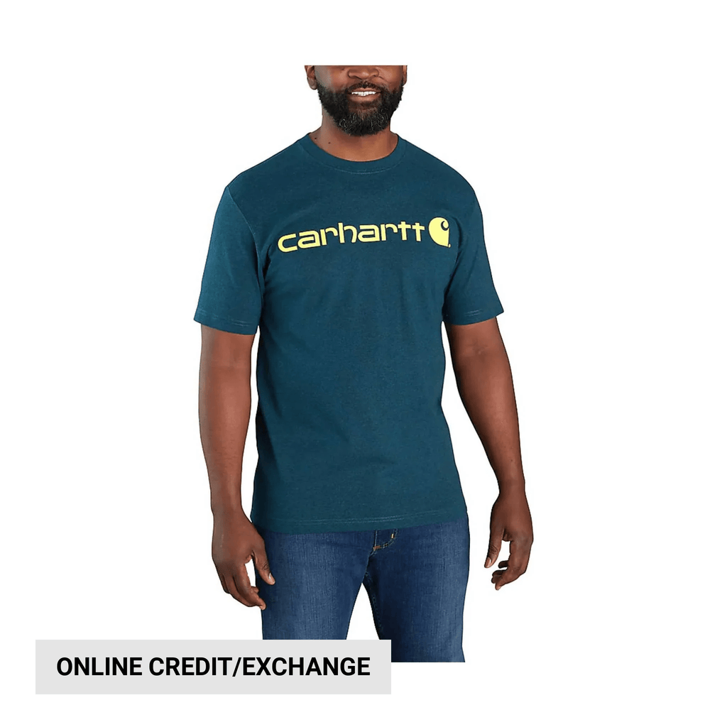 Carhartt Men's Short Sleeve Logo T-Shirt - Night Blue Heather - Lenny's Shoe & Apparel