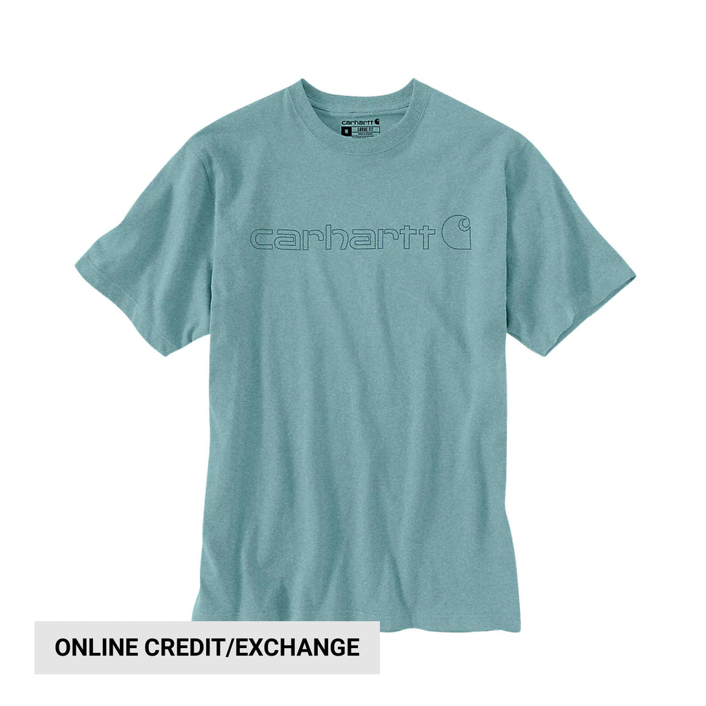 Carhartt Men's Short Sleeve Logo T-Shirt - Summer Blue Heather - Lenny's Shoe & Apparel