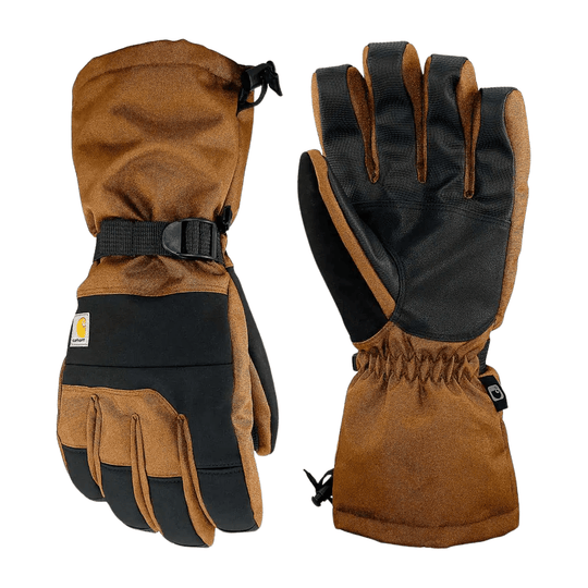 Carhartt Men's Storm Defender Insulated Gauntlet Gloves - Brown/Black - Lenny's Shoe & Apparel