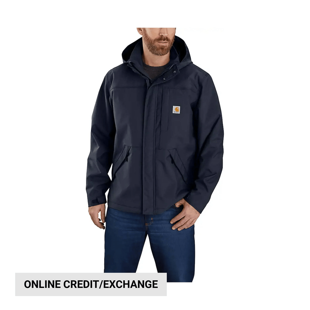Carhartt Men's Storm Defender Loose Fit Heavy Weight Rain Jacket - Navy - Lenny's Shoe & Apparel