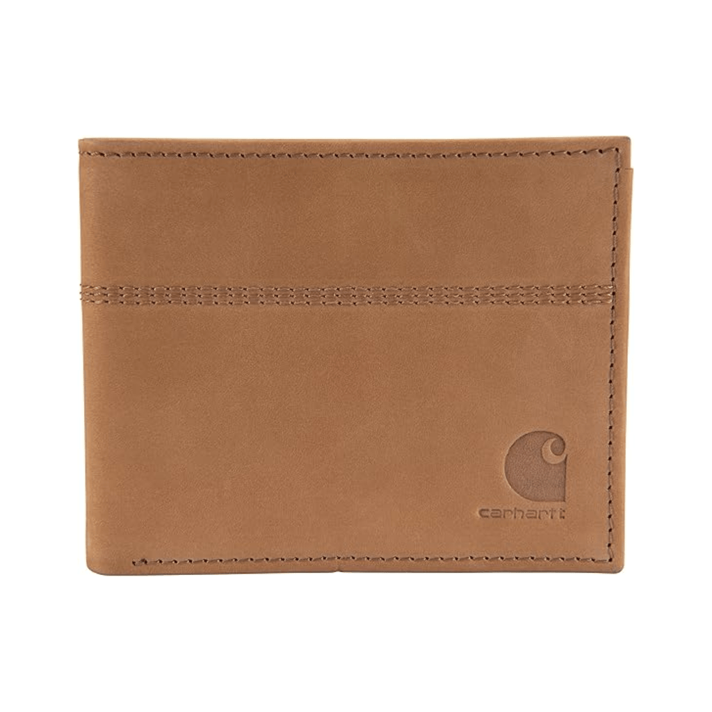Carhartt Saddle Leather Bifold Legacy Passcase Wallet - Brown - Lenny's Shoe & Apparel