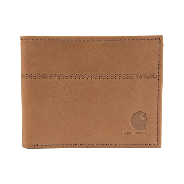 Carhartt Saddle Leather Bifold Legacy Passcase Wallet - Brown