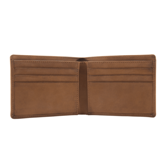 Carhartt Saddle Leather Bifold Legacy Passcase Wallet - Brown - Lenny's Shoe & Apparel