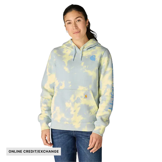 Carhartt Women's Marquette Printed Sweatshirt - Blue Aura Watercolor Camo - ONLINE CREDIT/EXCHANGE - Lenny's Shoe & Apparel