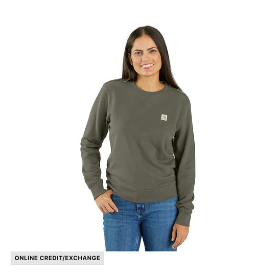 Carhartt Women's Tencel Fiber Series Relaxed Fit French Terry Crewneck Sweatshirt - Dusty Olive - ONLINE CREDIT/EXCHANGE - Lenny's Shoe & Apparel