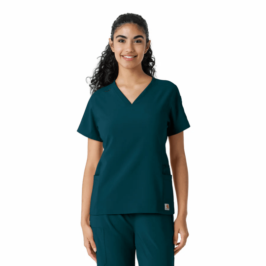 Carhartt Women's Force Cross Flex Knit Panel Scrub - Caribbean - Lenny's Shoe & Apparel