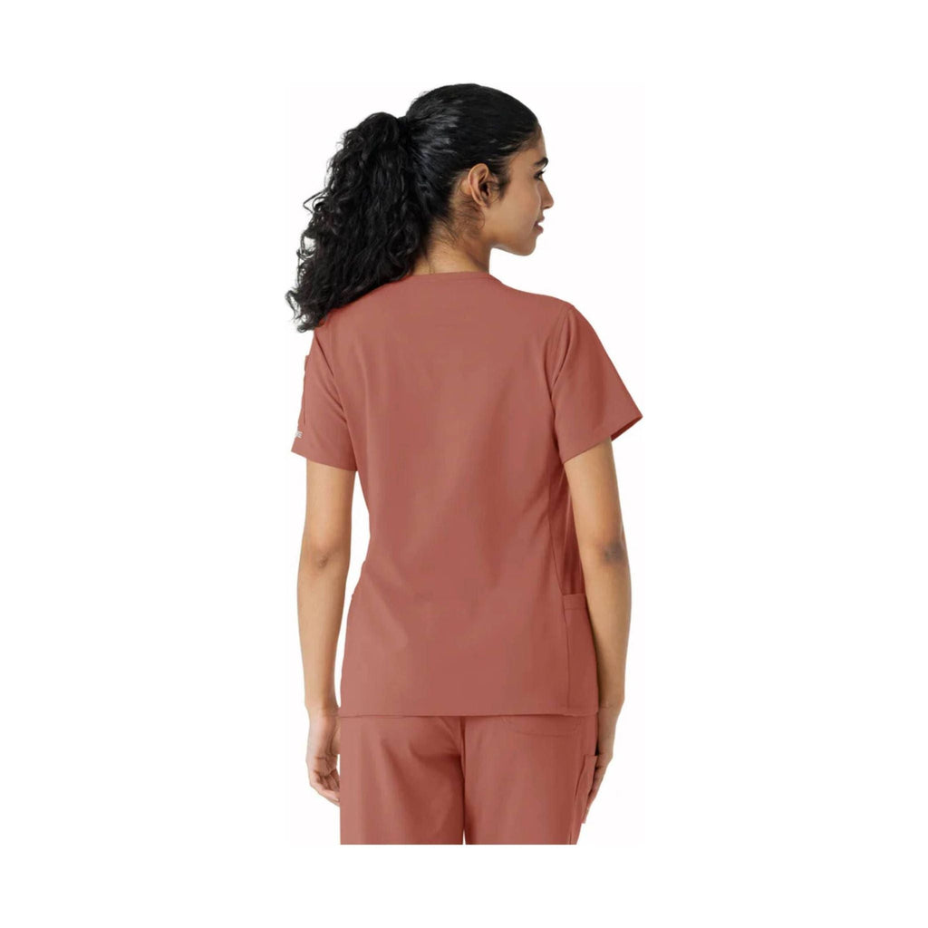 Carhartt Women's Force Cross Flex Knit Panel Scrub Top - Wild Rose - Lenny's Shoe & Apparel