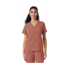 Carhartt Women's Force Cross Flex Knit Panel Scrub Top - Wild Rose - Lenny's Shoe & Apparel