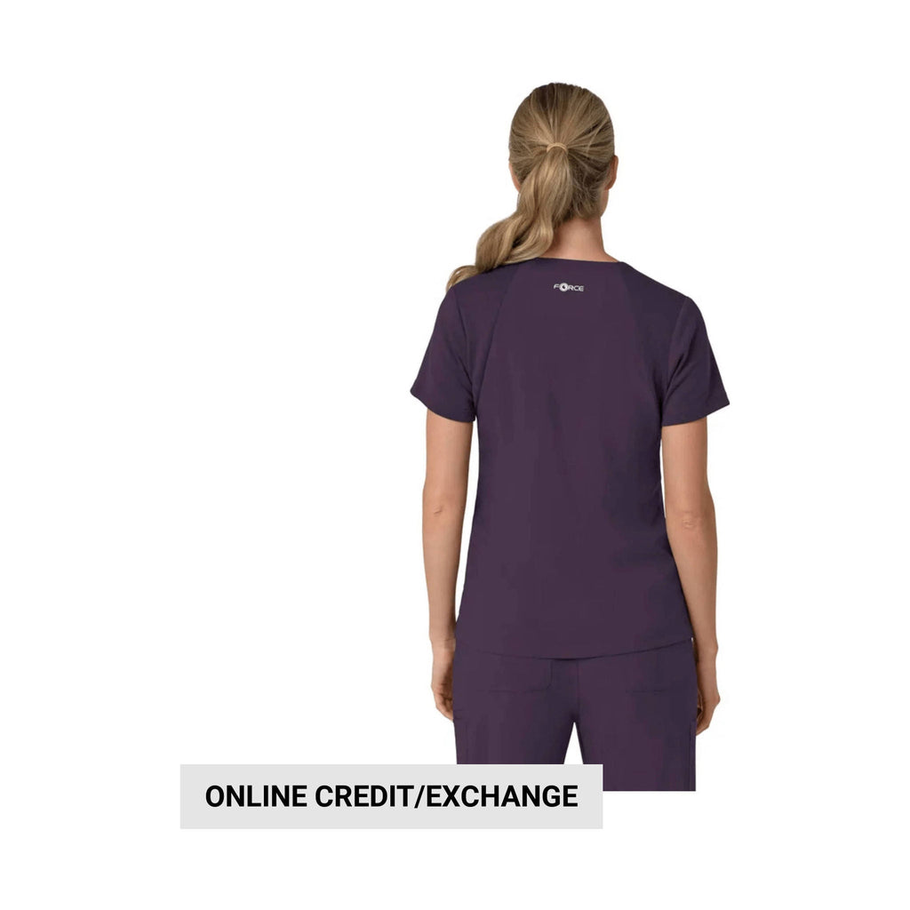Carhartt Women's Force Cross Flex Panel V Neck Scrub Top - Black Plum - Lenny's Shoe & Apparel