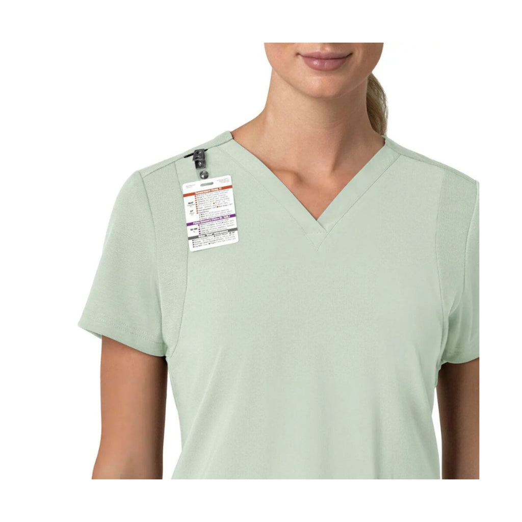 Carhartt Women's Force Cross Flex Panel V Neck Scrub Top - Fresh Mint - Lenny's Shoe & Apparel