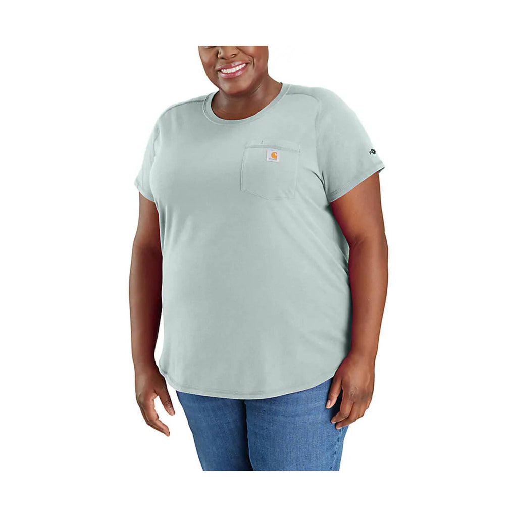 Carhartt Women's Force Relaxed Fit Midweight Pocket T Shirt - Dew Drop - Lenny's Shoe & Apparel