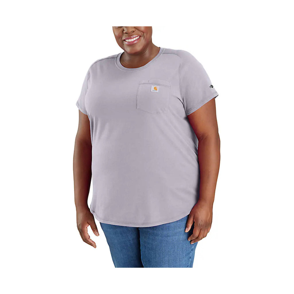 Carhartt Women's Force Relaxed Fit Midweight Pocket T Shirt - Lilac Haze - Lenny's Shoe & Apparel