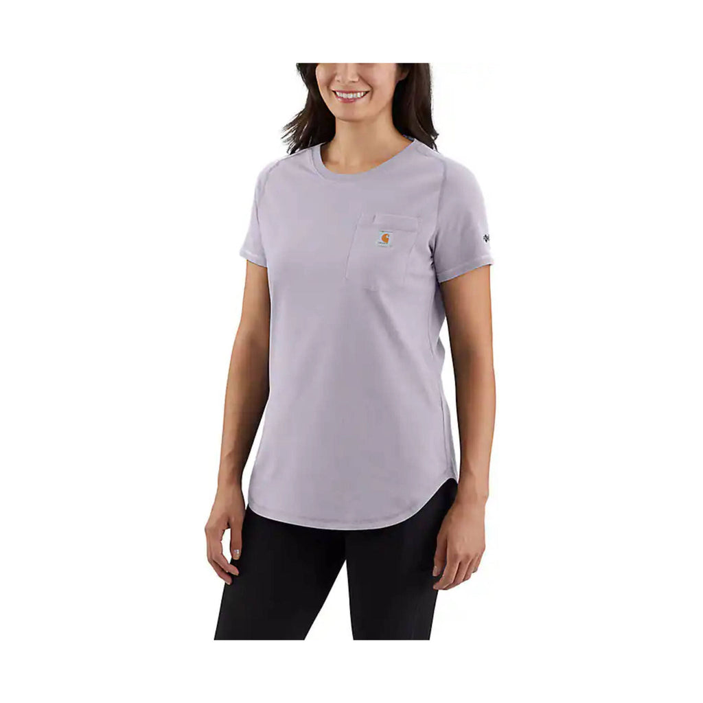 Carhartt Women's Force Relaxed Fit Midweight Pocket T Shirt - Lilac Haze - Lenny's Shoe & Apparel