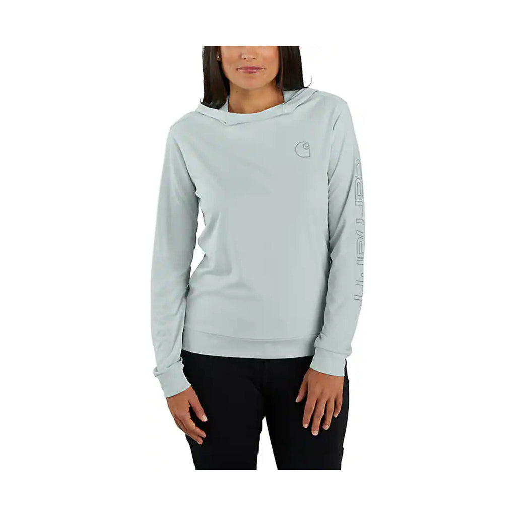 Carhartt Women's Force Sun Defender Relaxed Fit Lightweight Long Sleeve Hooded Graphic T Shirt - Dew Drop - Lenny's Shoe & Apparel