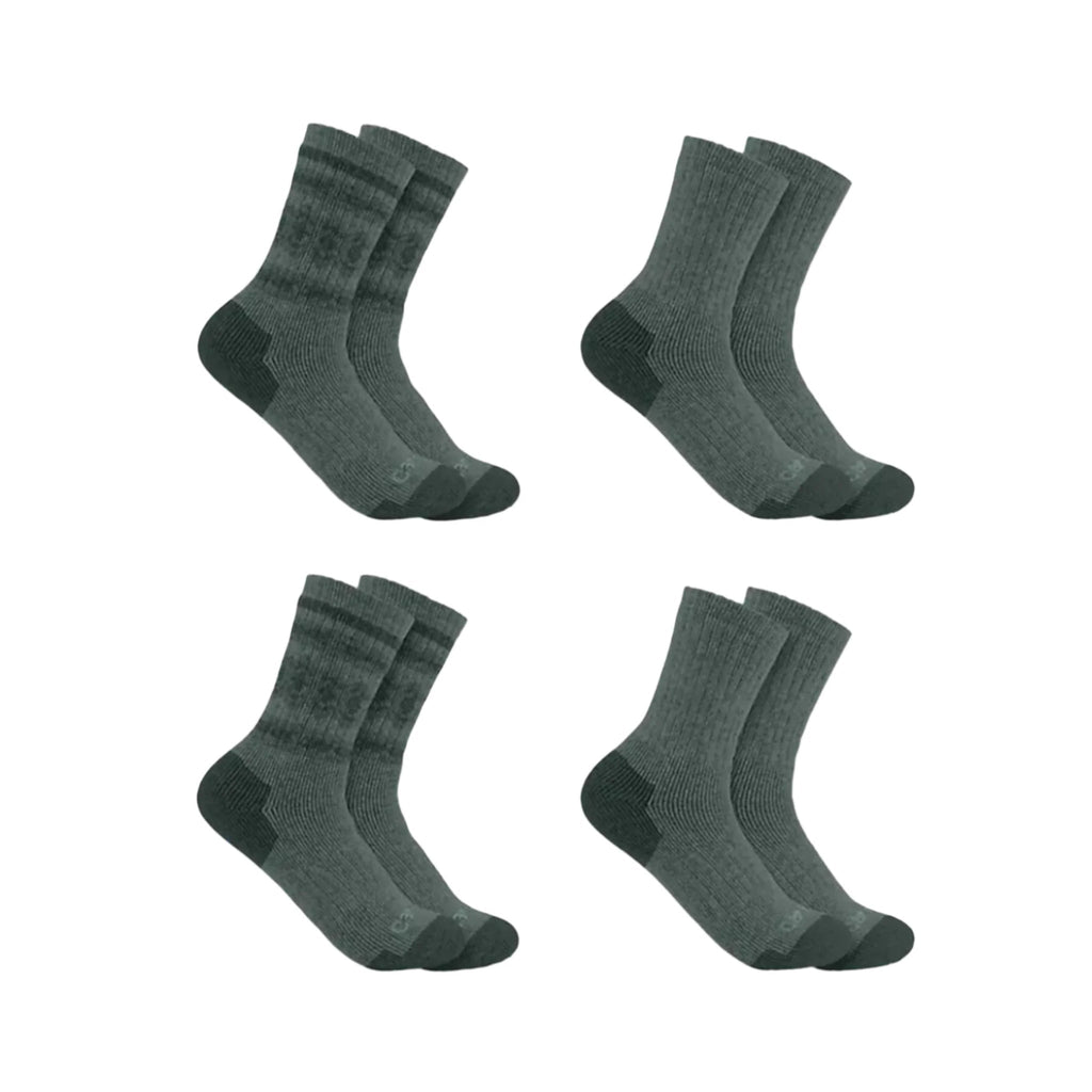 Carhartt Women's Heavyweight Synthetic Wool Blend Crew 4 Pack Socks - Jade - Lenny's Shoe & Apparel
