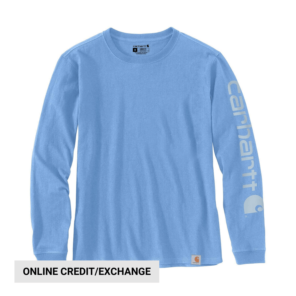 Carhartt Women's Long Sleeve Logo T-Shirt - Skystone - Lenny's Shoe & Apparel