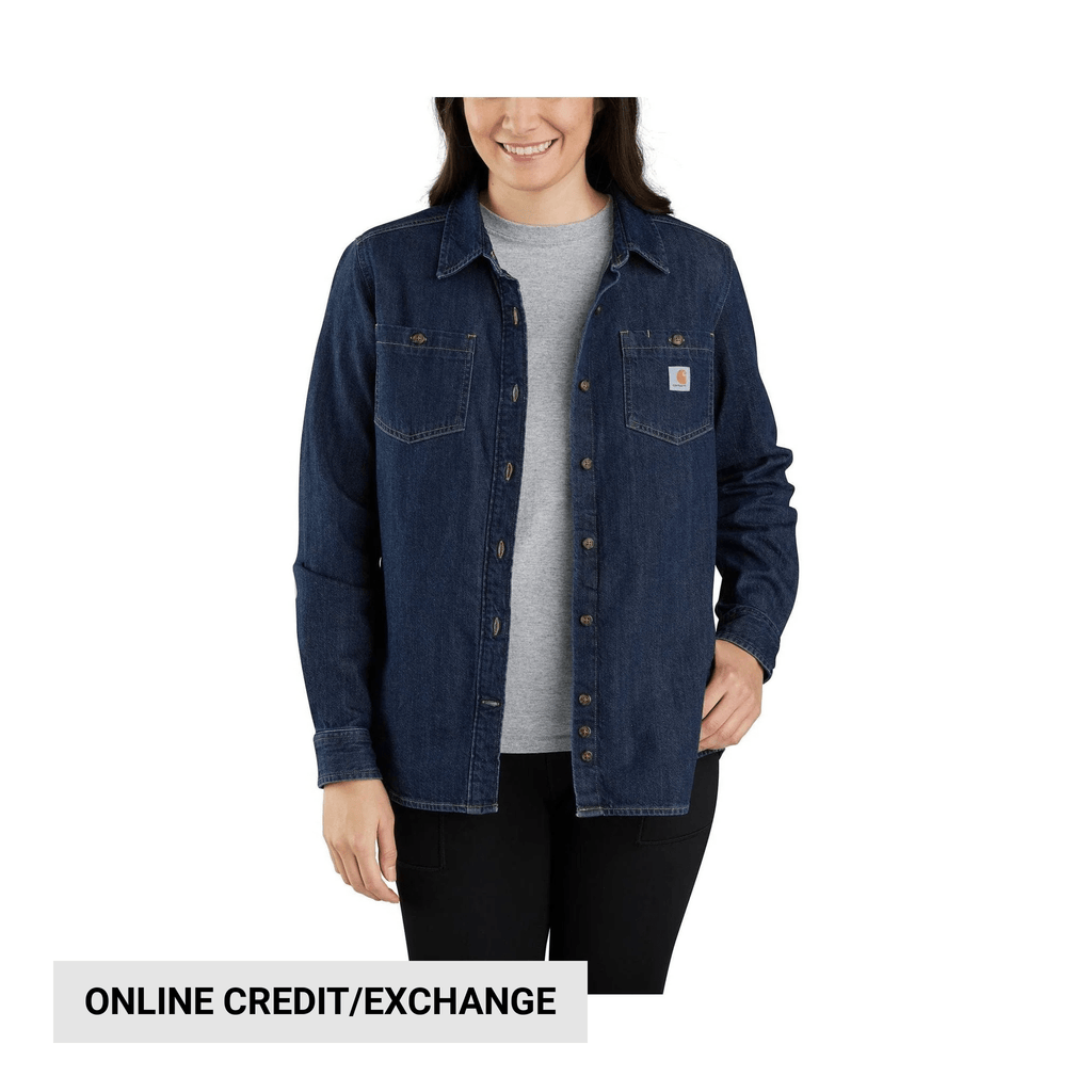 Carhartt Women's Relaxed Fit Midweight Denim Long Sleeve Over Shirt - Zion - Lenny's Shoe & Apparel