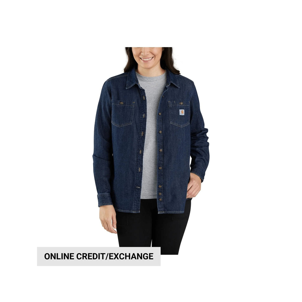 Carhartt Women's Relaxed Fit Midweight Denim Long Sleeve Over Shirt - Zion - Lenny's Shoe & Apparel