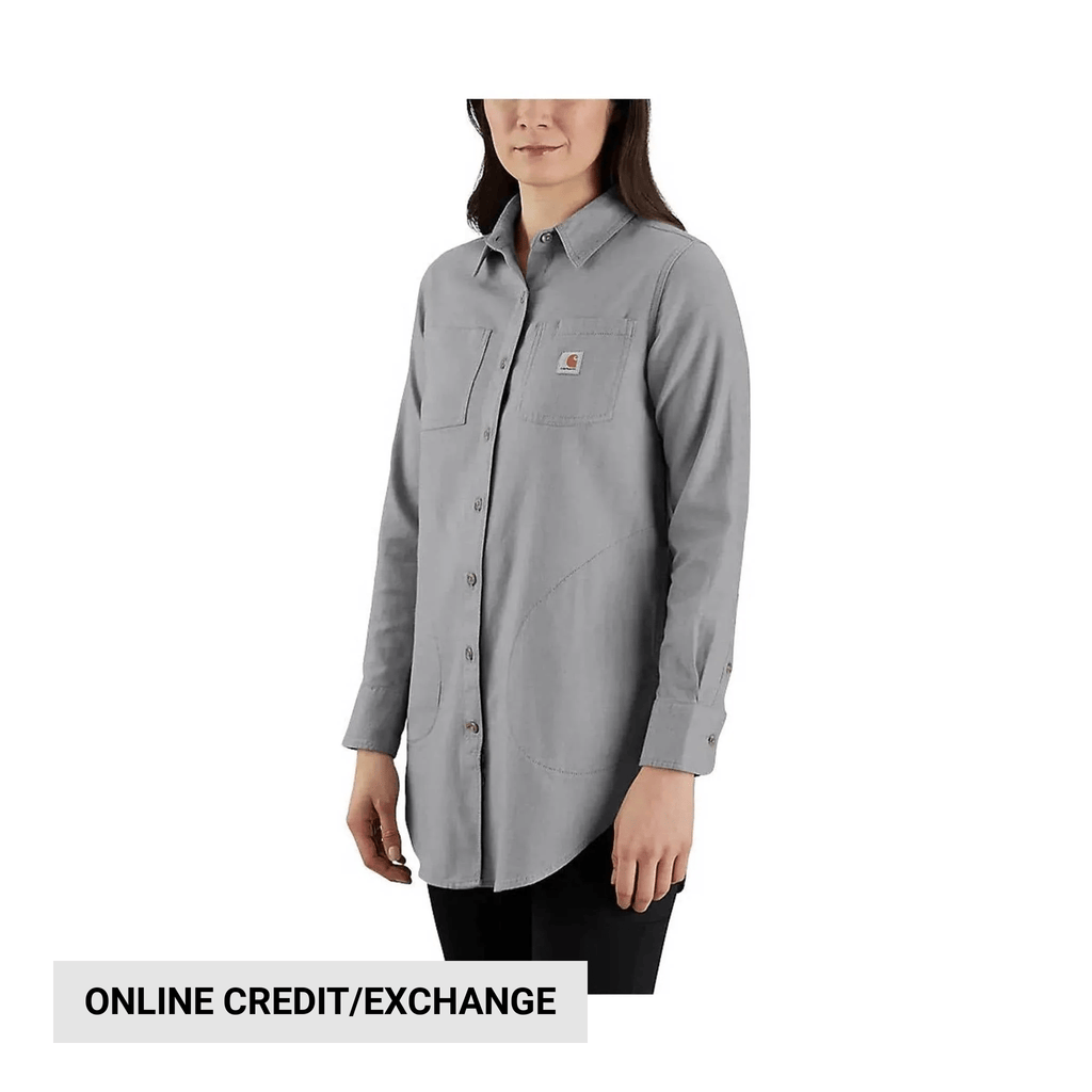 Carhartt Women's Relaxed Fit Midweight Flannel Tunic - Asphalt Heather - Lenny's Shoe & Apparel