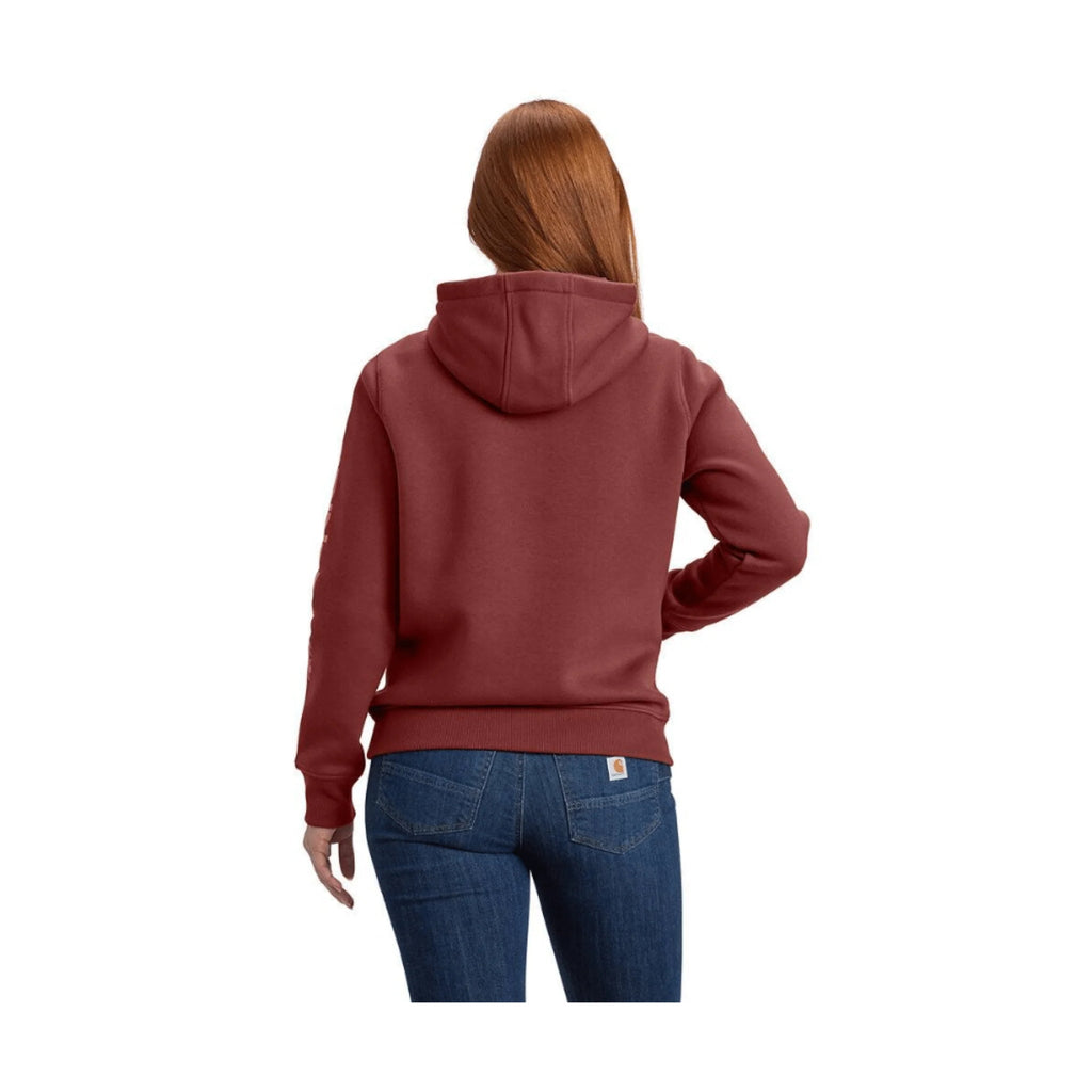 Carhartt Women's Relaxed Fit Midweight Logo Sleeve Graphic Sweatshirt - Barnwood - Lenny's Shoe & Apparel