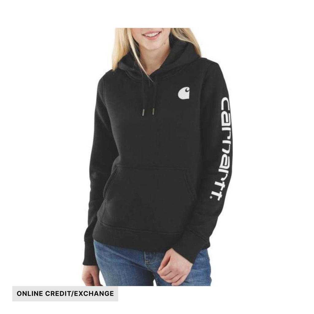 Carhartt Women's Relaxed Fit Midweight Logo Sleeve Graphic Sweatshirt - Black - Lenny's Shoe & Apparel