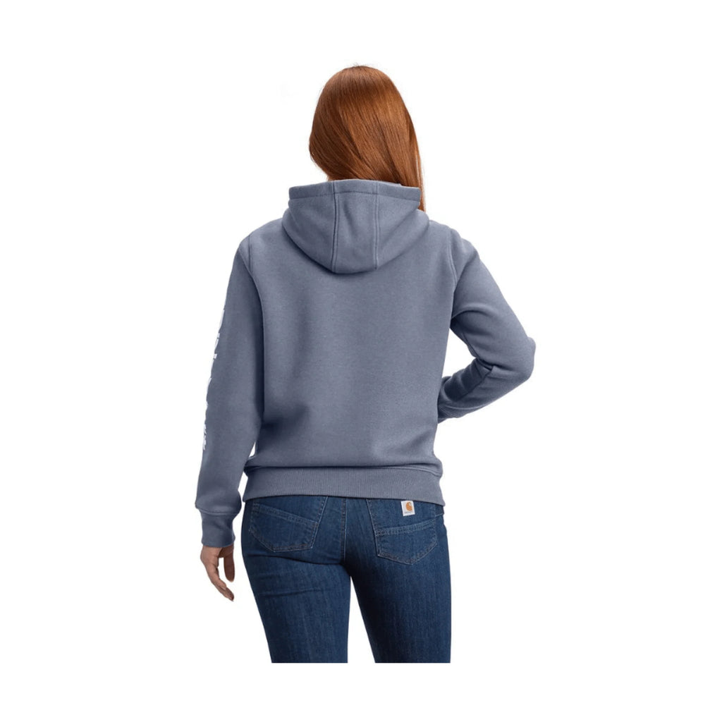 Carhartt Women's Relaxed Fit Midweight Logo Sleeve Graphic Sweatshirt - Wisteria Heather - Lenny's Shoe & Apparel