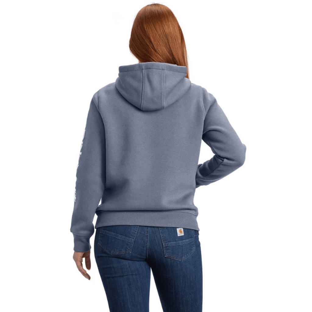 Carhartt Women's Relaxed Fit Midweight Logo Sleeve Graphic Sweatshirt - Wisteria Heather - Lenny's Shoe & Apparel