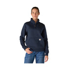 Carhartt Women's Relaxed Fit Midweight Quarter Zip Mock Neck Sweatshirt - Navy - Lenny's Shoe & Apparel
