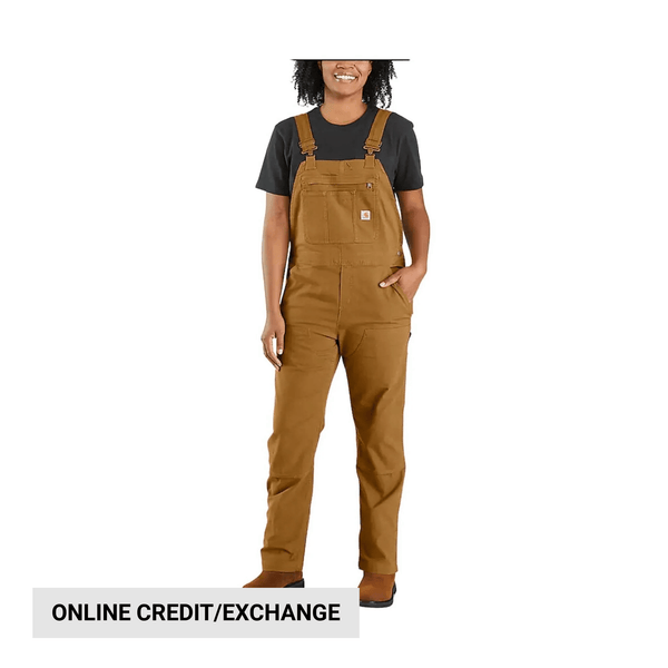 Carhartt BIB OVERALL 30 X 32 ブラウン Carhartt Women's Rugged Flex Loose Fit Canvas Bib Overall