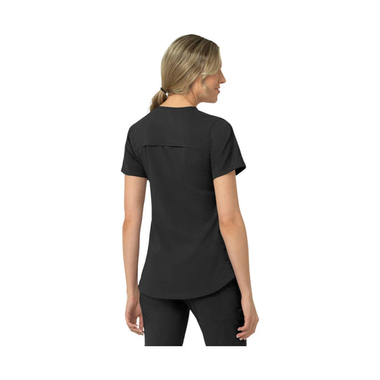 Black short-sleeve scrub top shown from the back