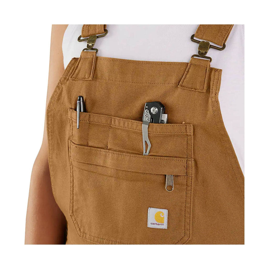 Carhartt Women's Rugged Flex Relaxed Fit Canvas Shortall - Carhartt Brown - Lenny's Shoe & Apparel