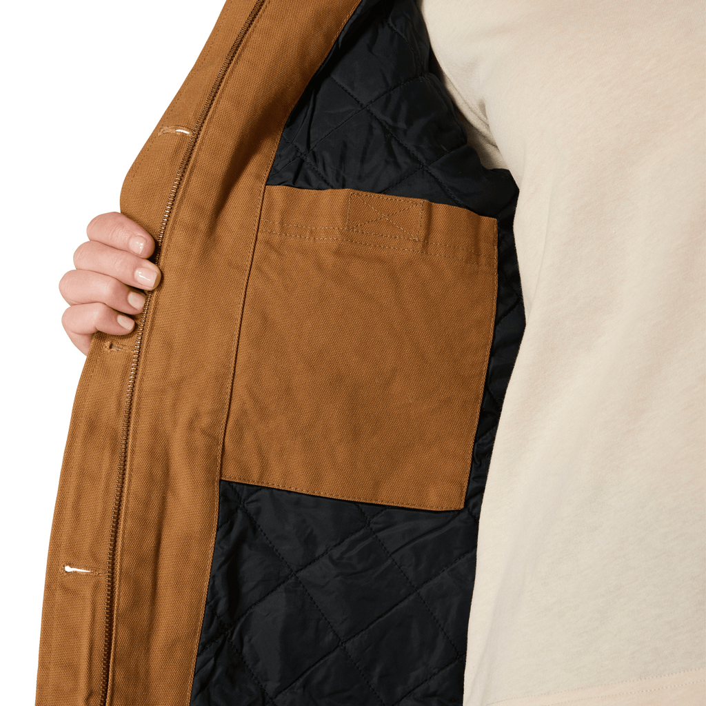 Carhartt Women's Sherpa Lined Loose Fit Washed Duck Coat - Brown - Lenny's Shoe & Apparel
