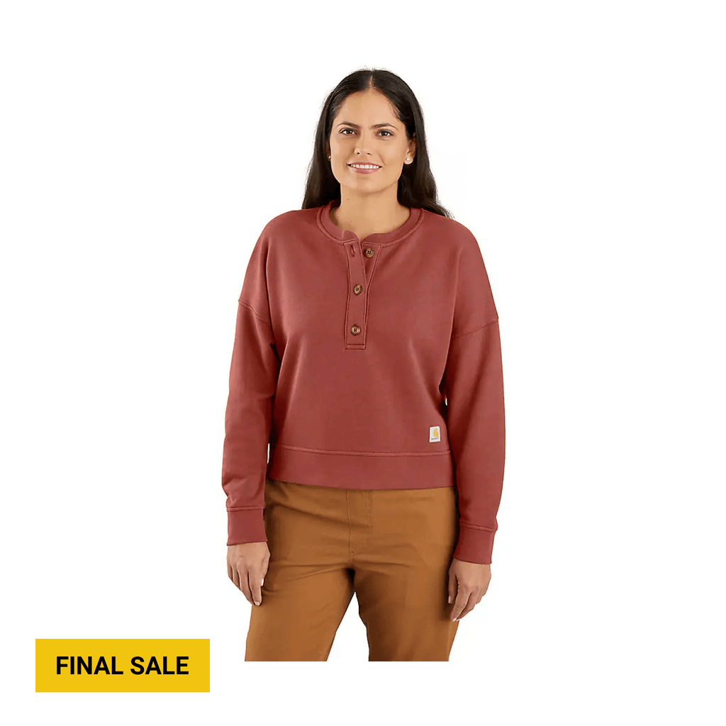 Carhartt Women's Tencel Fiber Series Loose Fit French Terry Henley Sweatshirt - Apple Butter - Lenny's Shoe & Apparel
