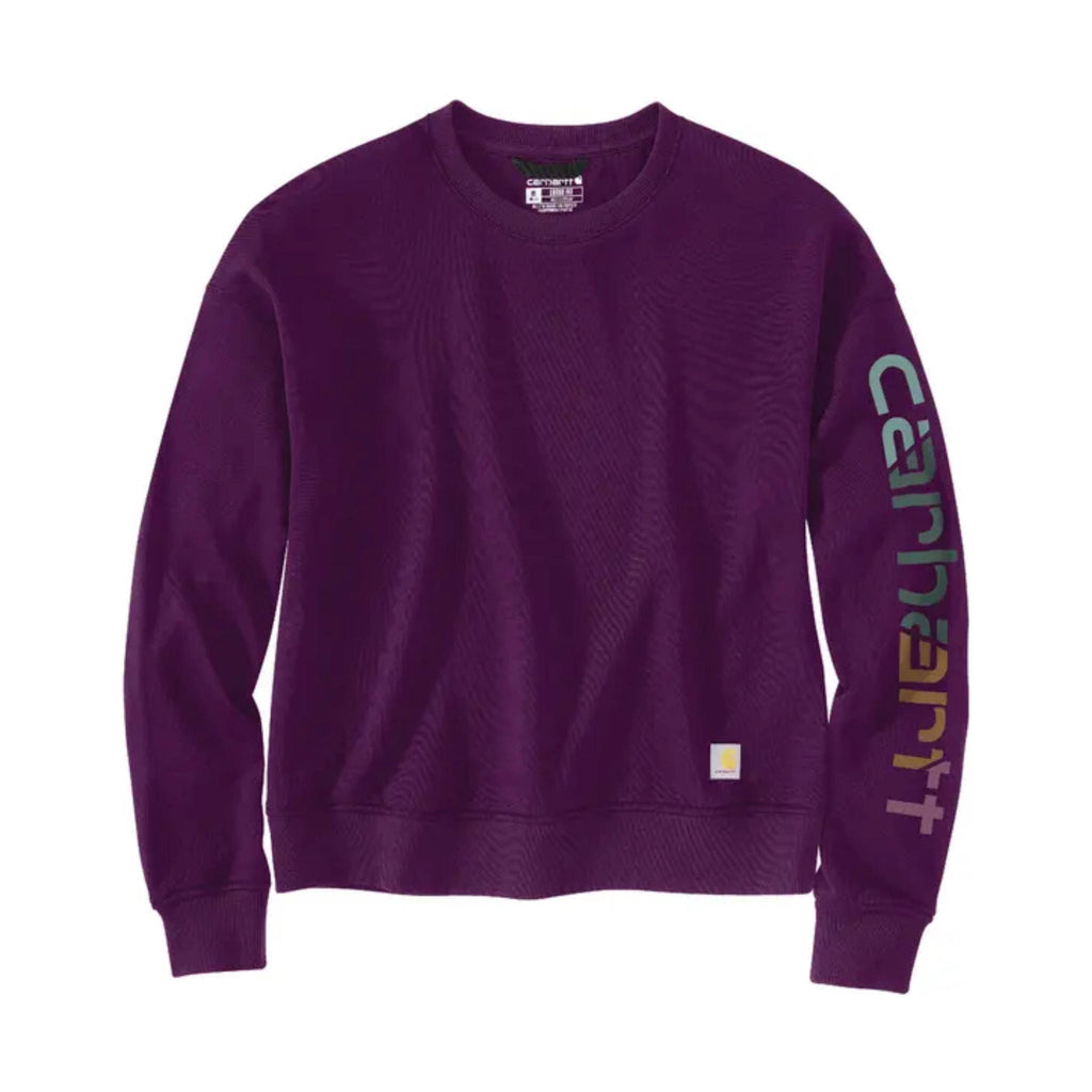 Carhartt Women's Tencel Fiber Series Loose Fit Long Sleeve Graphic Sweatshirt - Eggplant - Lenny's Shoe & Apparel