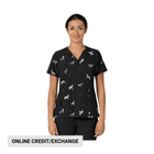 Carhartt Women's V Neck Print Scrub Top - Doggy Display - Lenny's Shoe & Apparel