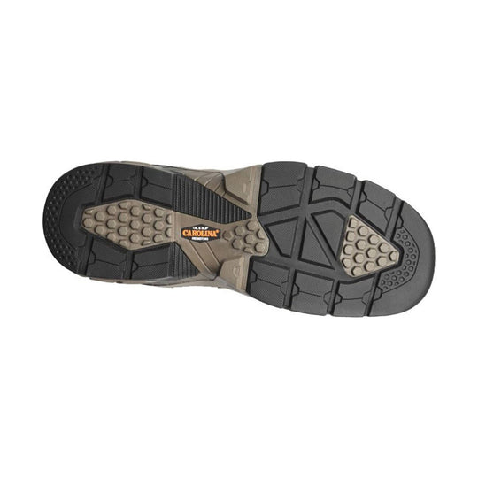 Boot outsole with black and tan tread and visible Carolina branding in the center