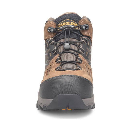 Brown and black hiking boot with 'Carolina' branding on a white background